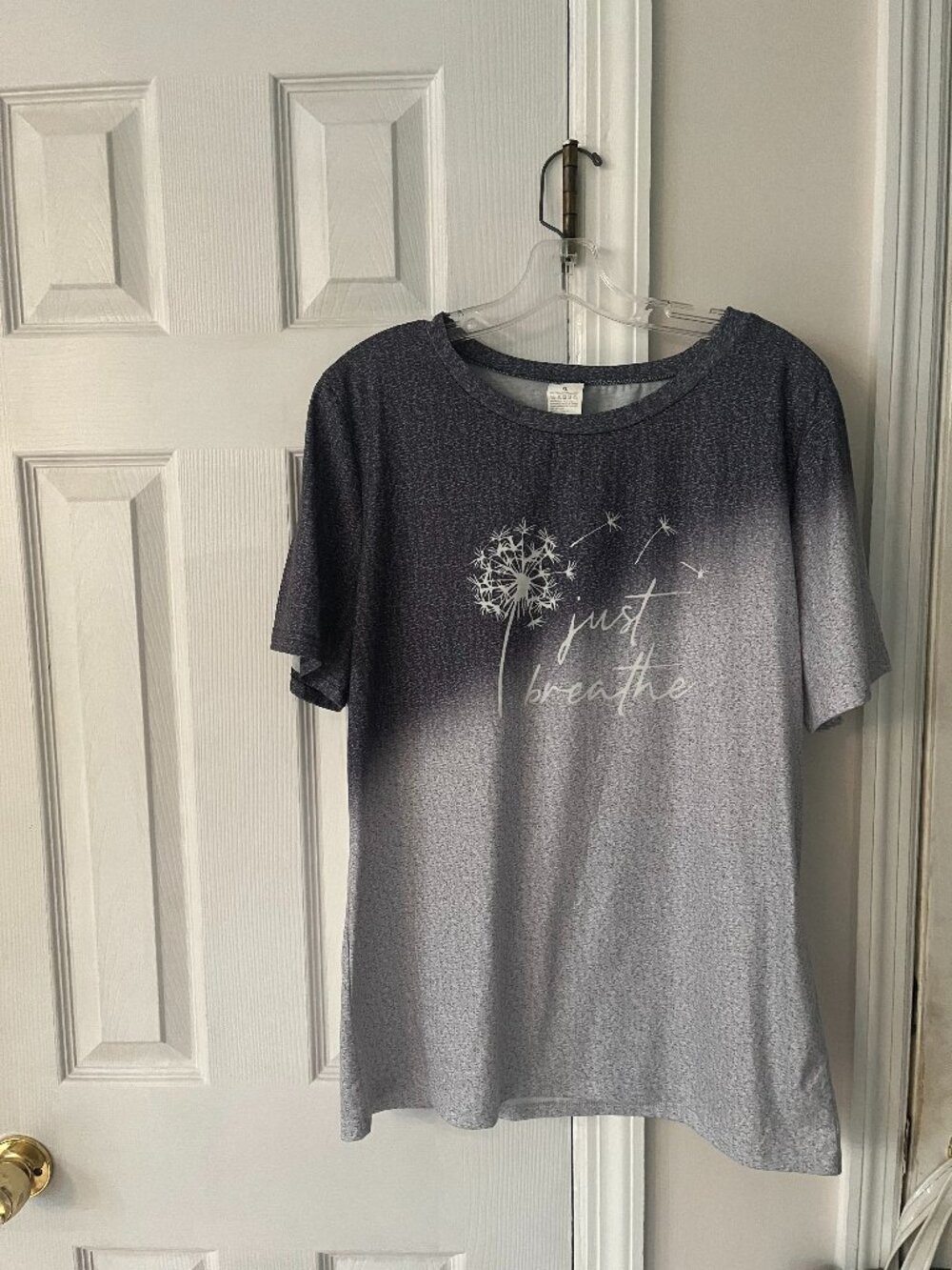 Just Breathe Blue Tie Dye XL T tee Shirt Dandelion